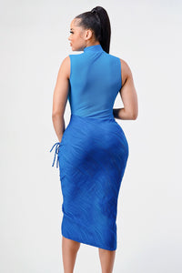 Ocean blue sleeveless sexy dress - ATHINA