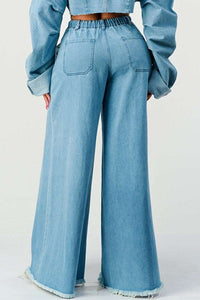 Wide Leg High Waist Denim Pants