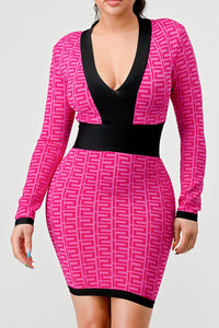 Geometric Glamour Bodycon bandage dress