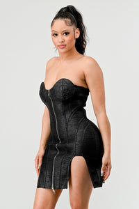 Metallic Mini Bandage Dress - ATHINA