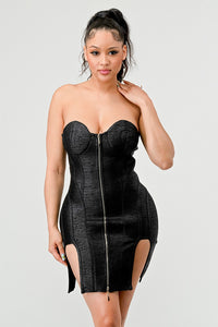 Metallic Mini Bandage Dress - ATHINA