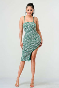 Geometric Midi Bandage Dress