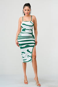 Green/White Bandage Dress