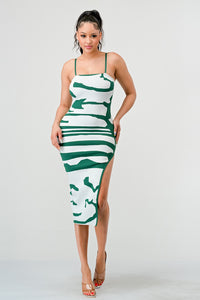 Geometric Print Bandage Dress