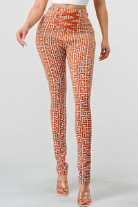 Geometric Glamour Printed Bandage Pants