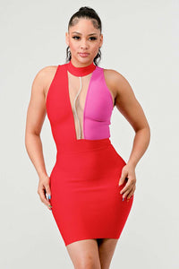 Duo Chroma Bandage Dress - ATHINA