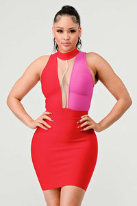 Duo Chroma Bandage Dress - ATHINA