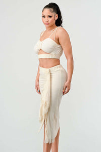 Cream Dream Ruched Set - ATHINA