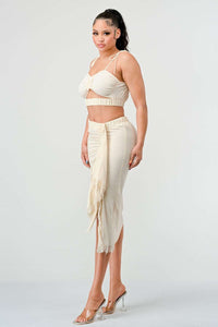 Cream Dream Ruched Set - ATHINA