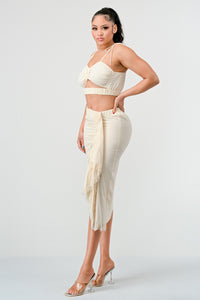 Cream Dream Ruched Set - ATHINA