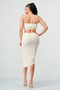 Cream Dream Ruched Set - ATHINA