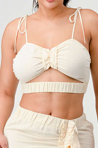 Cream Dream Ruched Set - ATHINA