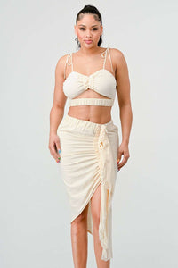 Cream Dream Ruched Set - ATHINA