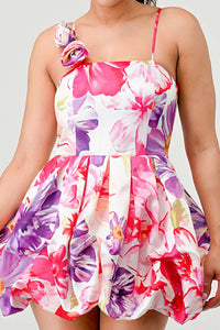 Floral Bubble Mini Dress - ATHINA