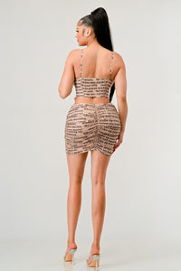 NEWSLETTER PRINT SEXY MINI DRESS - ATHINA