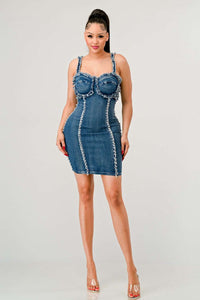 Denim Darling Frayed Dress - Bold twist on classic denim