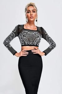 HOLIDAY COLLECTION Mesh Bead Two Piece Midi Set - ATHINA