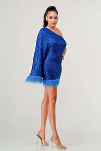 Azure Allure One-Shoulder Dress - ATHINA