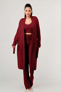 BLISSFUL SWEATER CARDIGAN AND PANTS SET - ATHINA