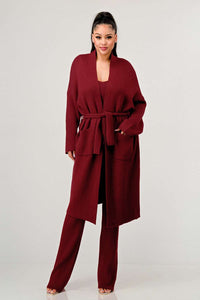 BLISSFUL SWEATER CARDIGAN AND PANTS SET - ATHINA