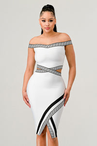 White Cutout Midi Bandage dress