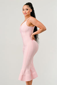 Blush Elegance Mermaid Midi Dress - ATHINA