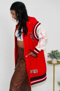 Athina Long Fit Letterman Jacket - ATHINA