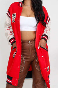 Athina Long Fit Letterman Jacket - ATHINA