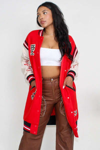 Athina Long Fit Letterman Jacket - ATHINA