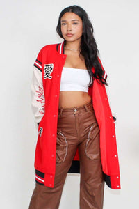 Athina Long Fit Letterman Jacket - ATHINA