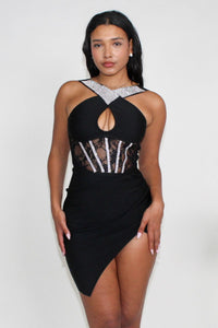 Athina Embellished Bandage Mini Dress - ATHINA