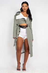 Cut Out Trench Coat - ATHINA