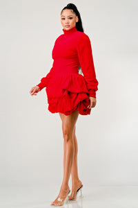 Merry Go Around Ruffle long sleeve dress - ATHINA