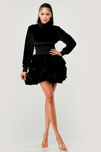 Merry Go Around Ruffle long sleeve dress - ATHINA