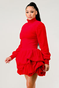 Day-to-night Merry Go Around Ruffle Long Sleeve Dress for various occasions