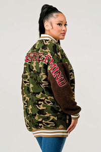 Camo Street Scholar Letterman Jacket - ATHINA