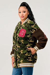 Camo Street Scholar Letterman Jacket - ATHINA