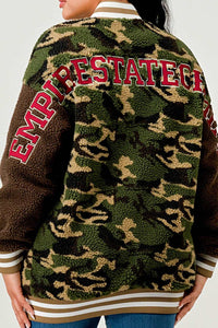 Camo Street Scholar Letterman Jacket - ATHINA