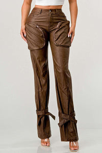 Modern PU Cargo Pants