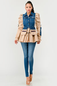 Peplum Panache Denim Jacket - ATHINA