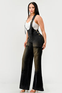 Urban Noir Denim Overalls Black Jumpsuit - ATHINA