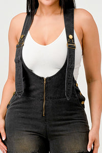 Urban Noir Denim Overalls Black Jumpsuit - ATHINA