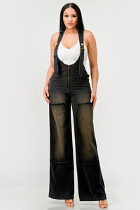 Urban Noir Denim Overalls Black Jumpsuit - ATHINA