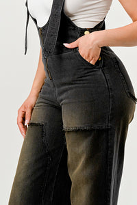 Urban Noir Denim Overalls Black Jumpsuit - ATHINA