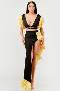 Sunset Ruffle Glamour Gown - ATHINA