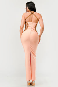 Peaches and Cream Infinity Gown Bandage dress | ESTIMATED SHIPPING DATE (04/30/2024) - ATHINA