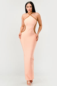 Peaches and Cream Infinity Gown Bandage dress | ESTIMATED SHIPPING DATE (04/30/2024) - ATHINA