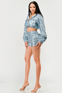 Glitz & Denim Sequin Hoodie Set - ATHINA