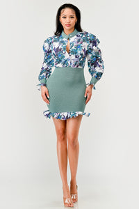 Tropical Elegance Mini Dress - ATHINA