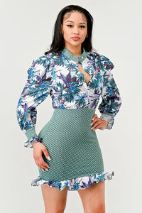 Tropical Elegance Mini Dress - ATHINA